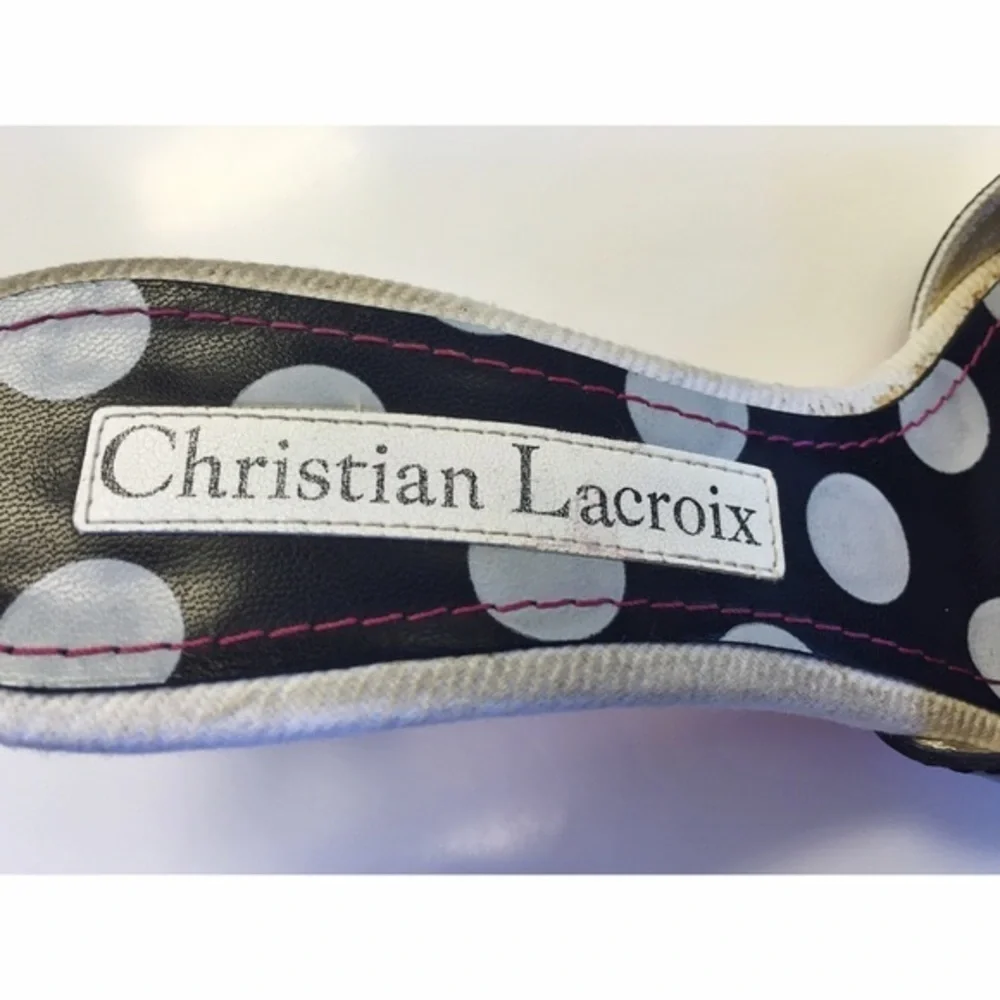 Christian Lacroix Black & White w/ Gold Heels
